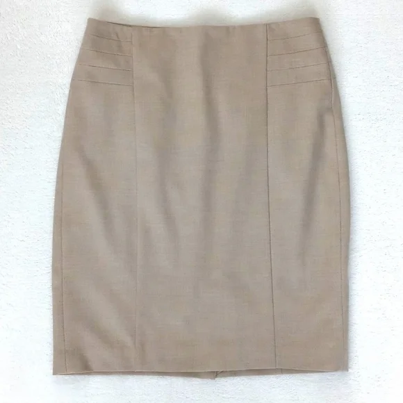 Limited Women's Sand Beige Neutral Tailored Lined Straight Pencil Skirt 0 - Picture 14 of 15